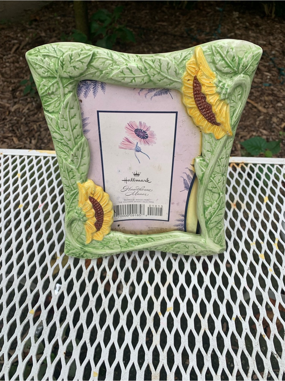 Hallmark Green Sunflower Decorative Picture Frame Seymour Mann Hand Painted